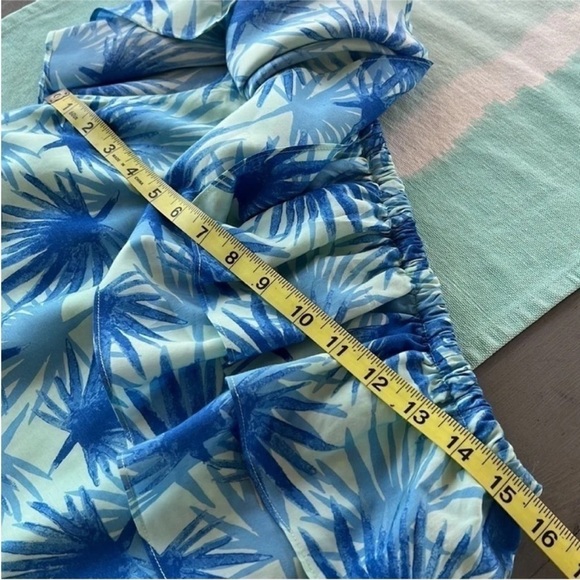 Vineyard Vines Electric Palm One Shoulder Ruffle High Low Dress Aqua NWT - Picture 12 of 13